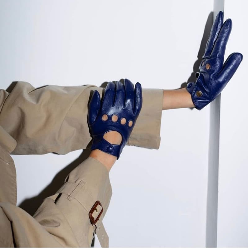 Kørehandske Royal blue metallic lammeskind - Dame - Randers handsker 8