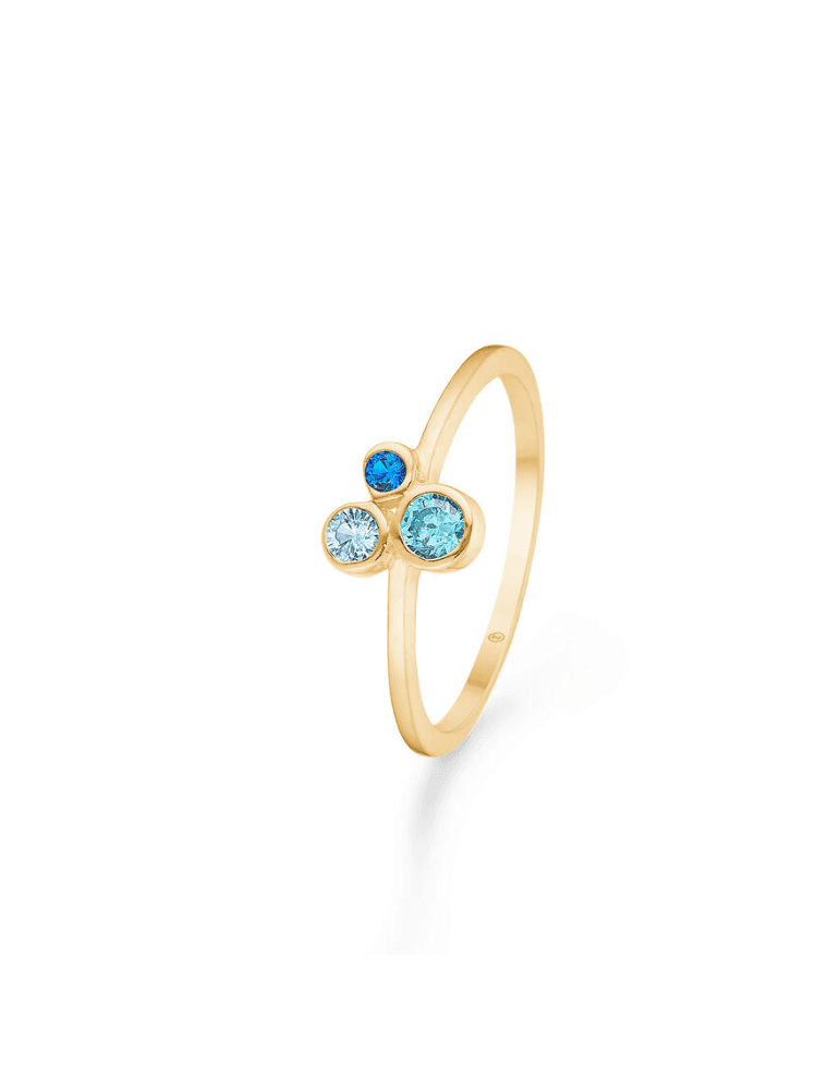 Mads Z - 'Emily' ring, 8 kt. guld m. blå zirk. - Mads Z