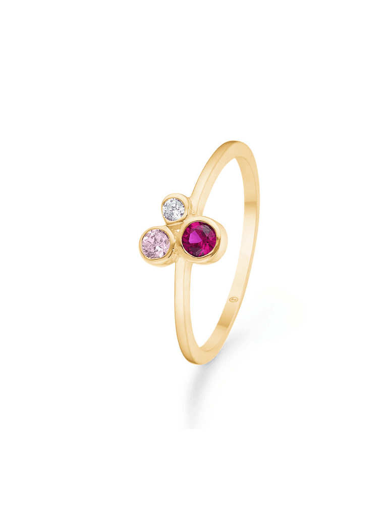 Mads Z - 'Emily' ring, 8 kt. guld m. pink zirk. - Mads Z