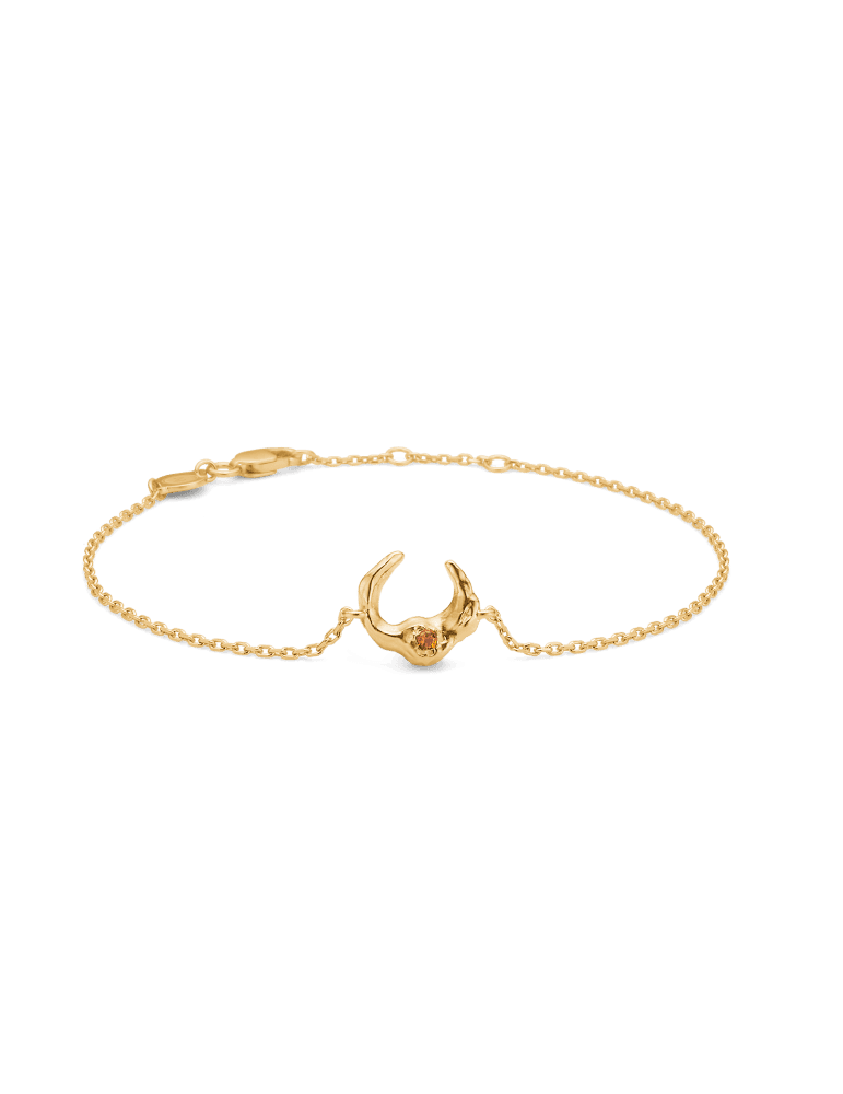 Studio Z - Forgyldt armbånd "Lunar" m. orange zirkonia - Studio Z