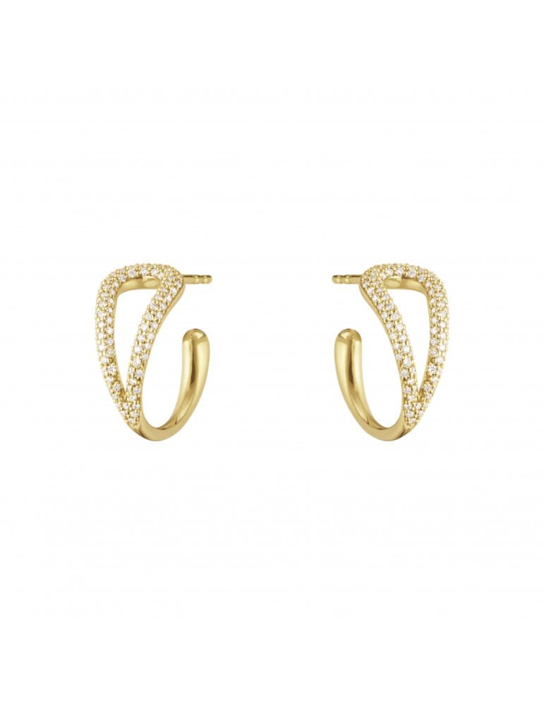 Georg Jensen Mercy - Swirl earhoop i 18 kt m/ pavé - Georg Jensen
