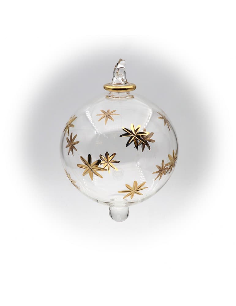Julekugle i glas med guld - Jul