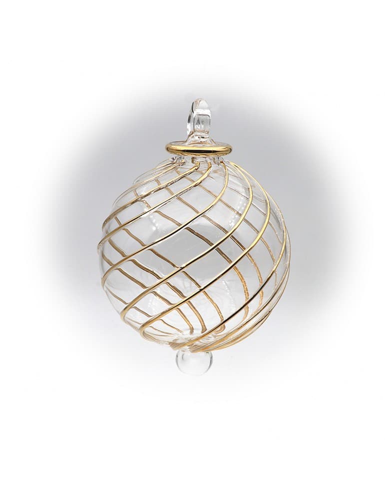 Julekugle i glas med guld - Jul