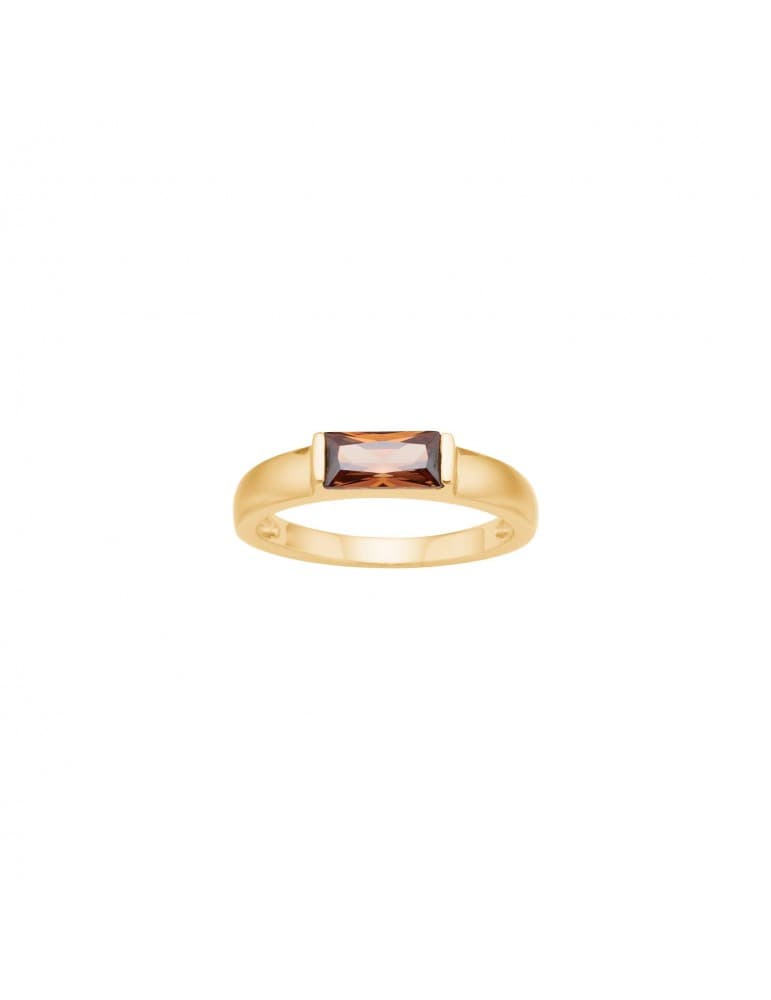 Nordahl jewellery - forgyldt sølv ring med brun sten - Smykker