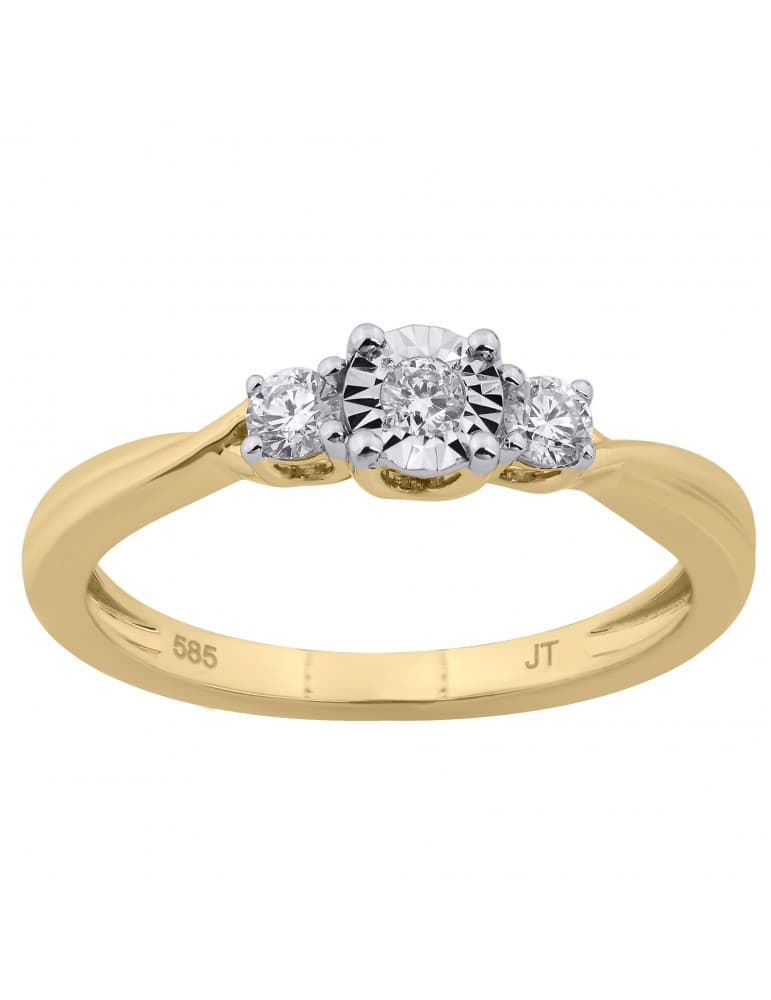 Jeweltime - 14kt guldring med brillanter - Ringe