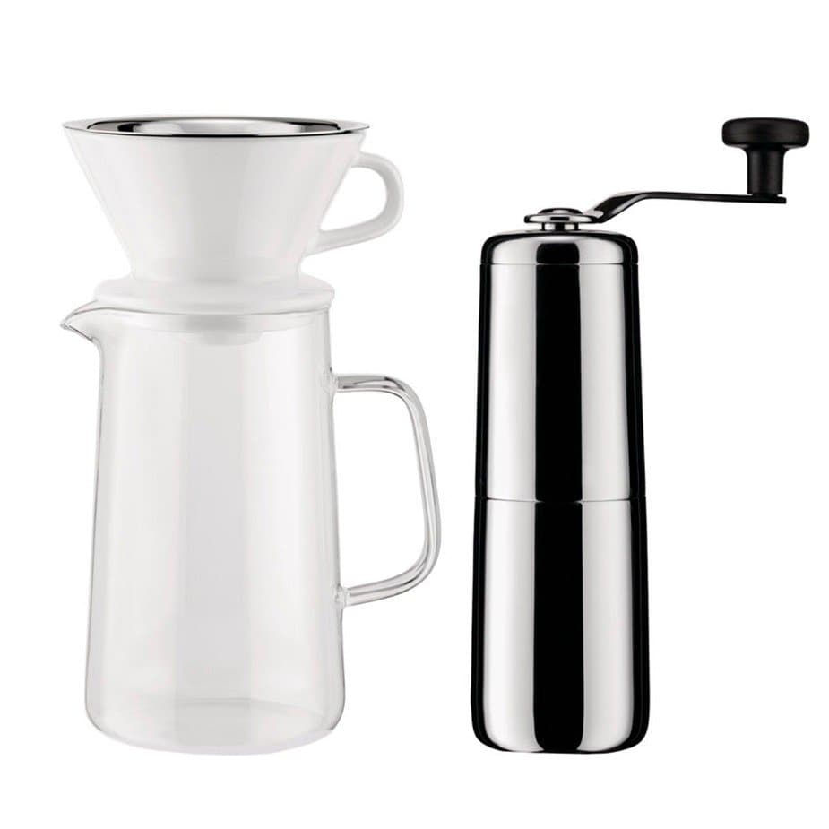 Alessi Slow kaffeset med kaffekvarn och Pour Over