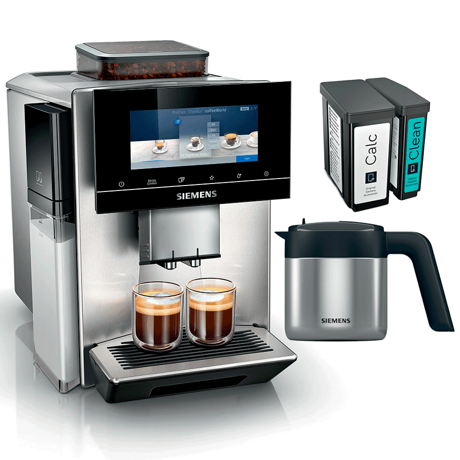Siemens TQ905RZ3 EQ900 Plus Espressomaskine Inkl. AutoCalc'n Clean & Termokande
