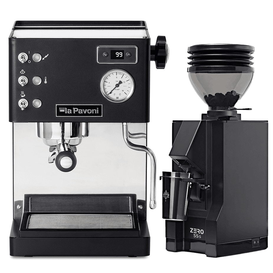 La Pavoni Casa Bar PID Sort LPMCBN02EU Espressomaskine Inkl. Eureka Mignon Zero 55s Mat Sort Espressokværn