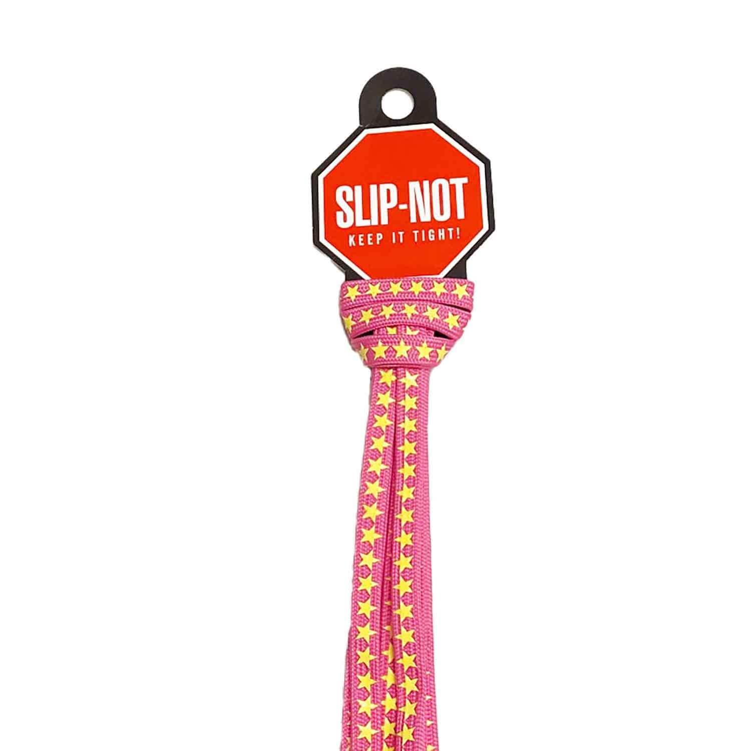 Sure-Grip Slip Not Skosnören - Pink/Stjärnor - 1 Par