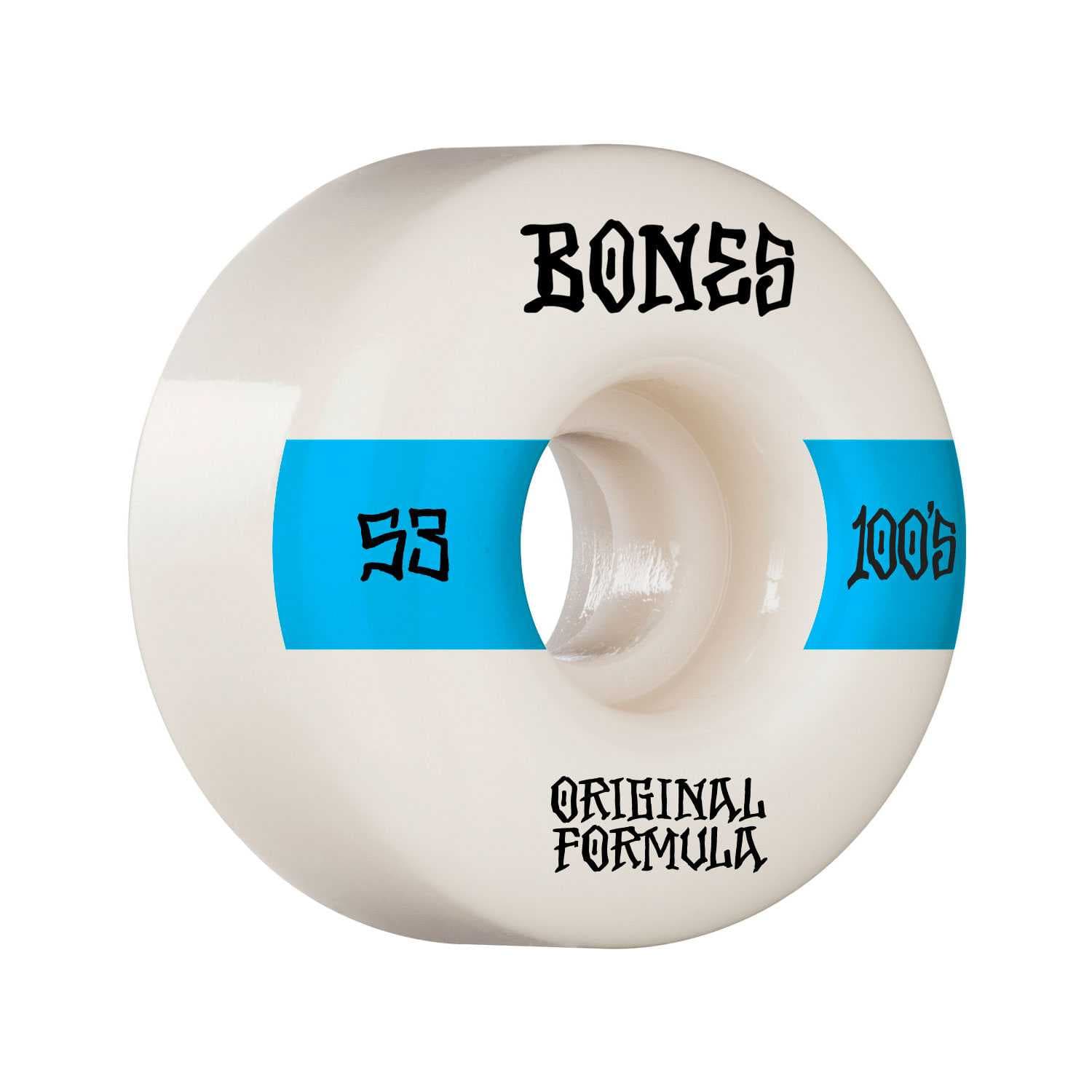 Bones Wheels OG Formula Skateboard Hjul 100 53 Mm V4 Wide 4pk Vit