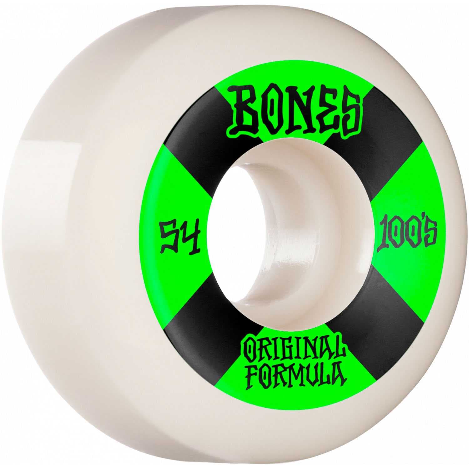 Bones Wheels OG Formula Skateboard Hjul 100 54 Mm V5 Sidecut 4pk Vit
