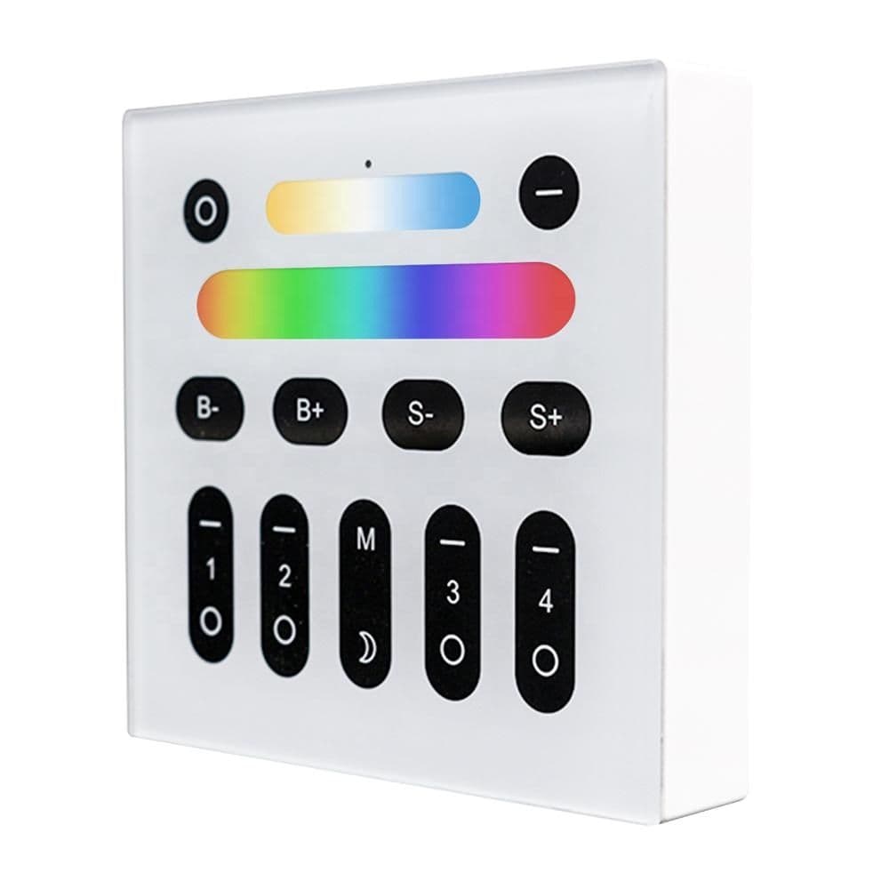 Gledopto vægpanel med 4 zoner og 2,4GHz, perfekt til intelligent lysstyring Mål: 4 zoner