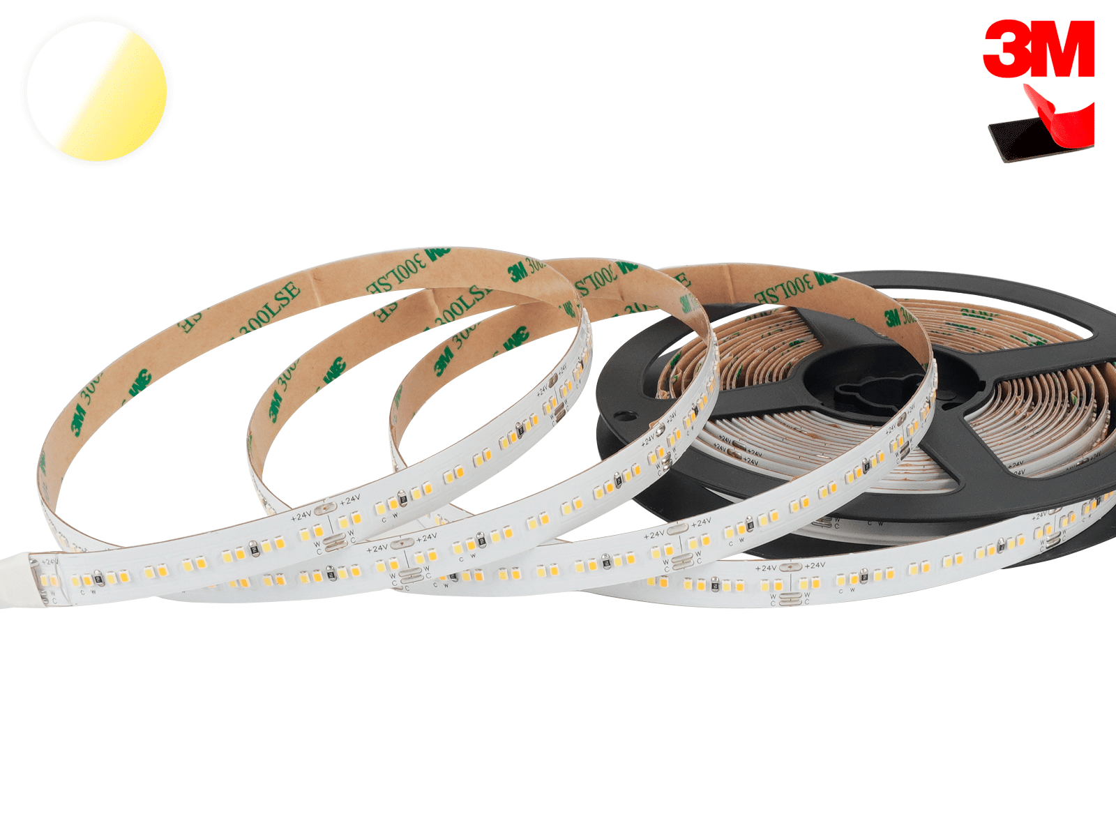 LightMore Dim2Warm (2000K-3000K) LED Strip 24V, 20W/m, Ra95, IP20 - 10 Meter