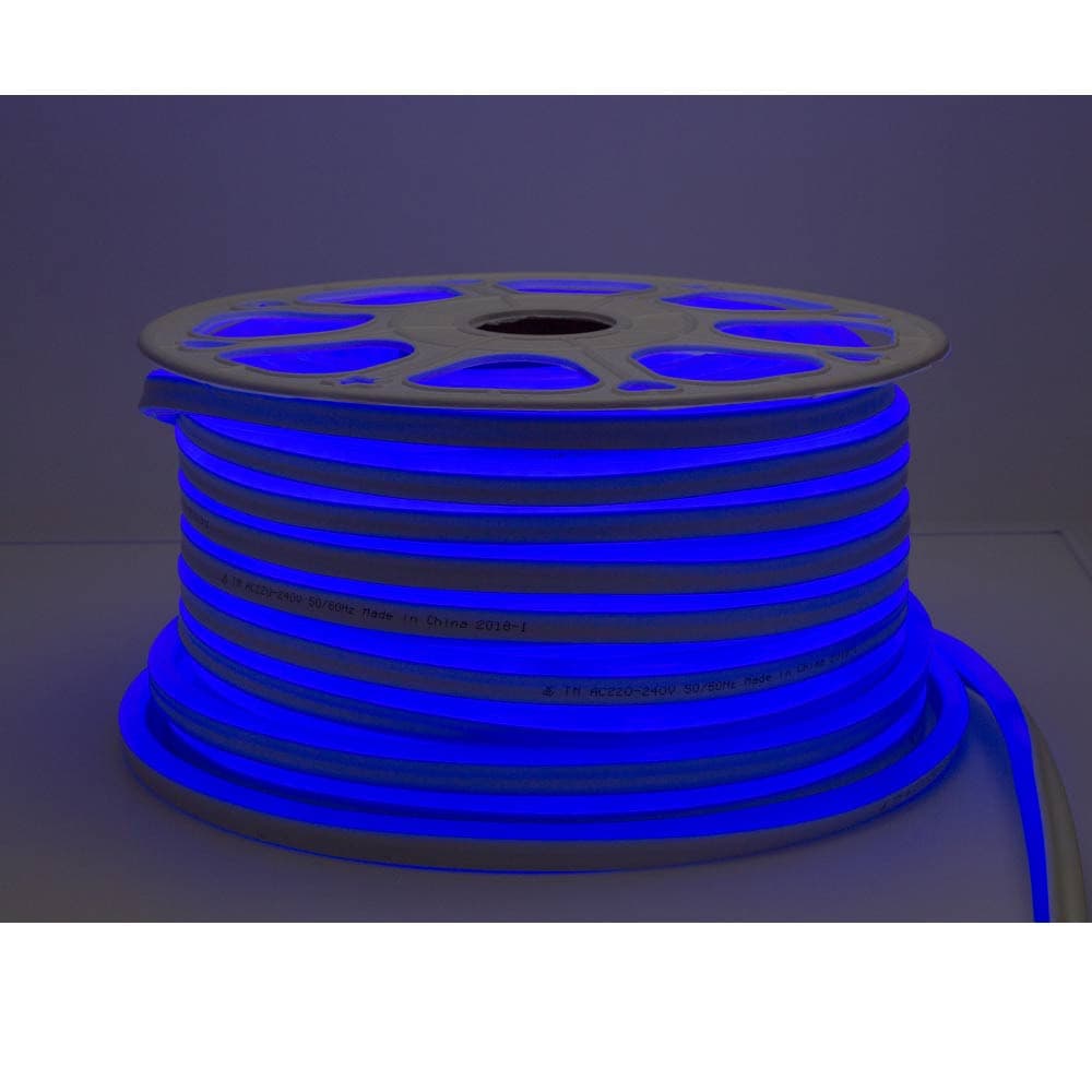 NEON FLEX Strip 16x10mm, Blå, 8,5W, 230V, IP65 - 50 Meter