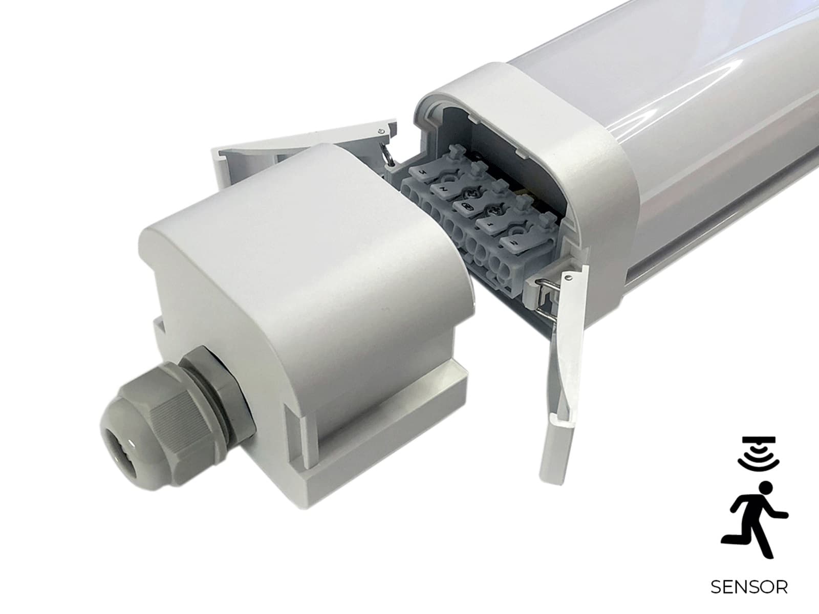 TRI-LUX Gennemfortrådet LED Sensor Armatur 60W, 4000K, 7800Lm, IP65, 230V - 150cm