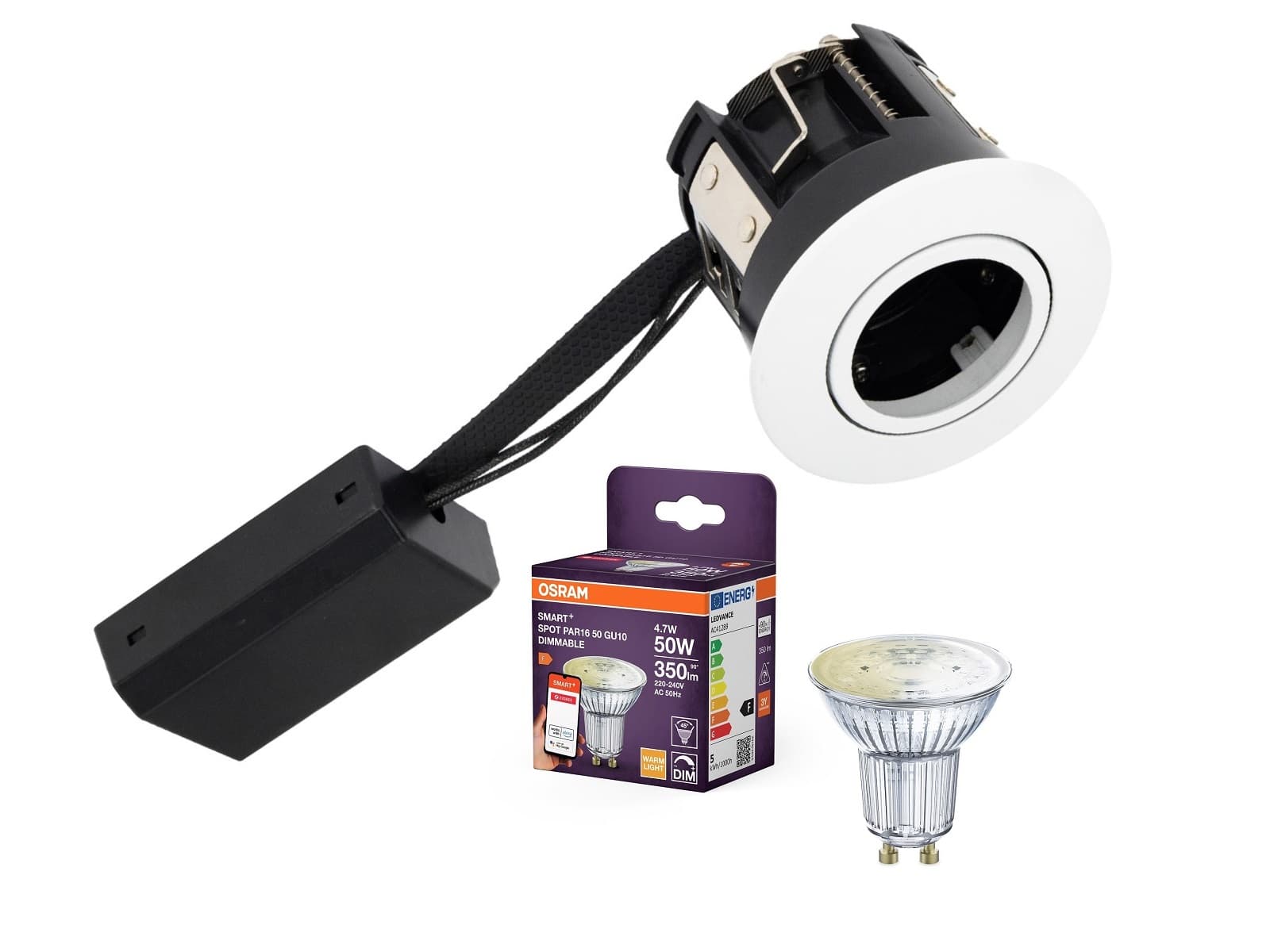 Lyra GU10 Spot 230V i Hvid + OSRAM SMART+ Zigbee i 2700K