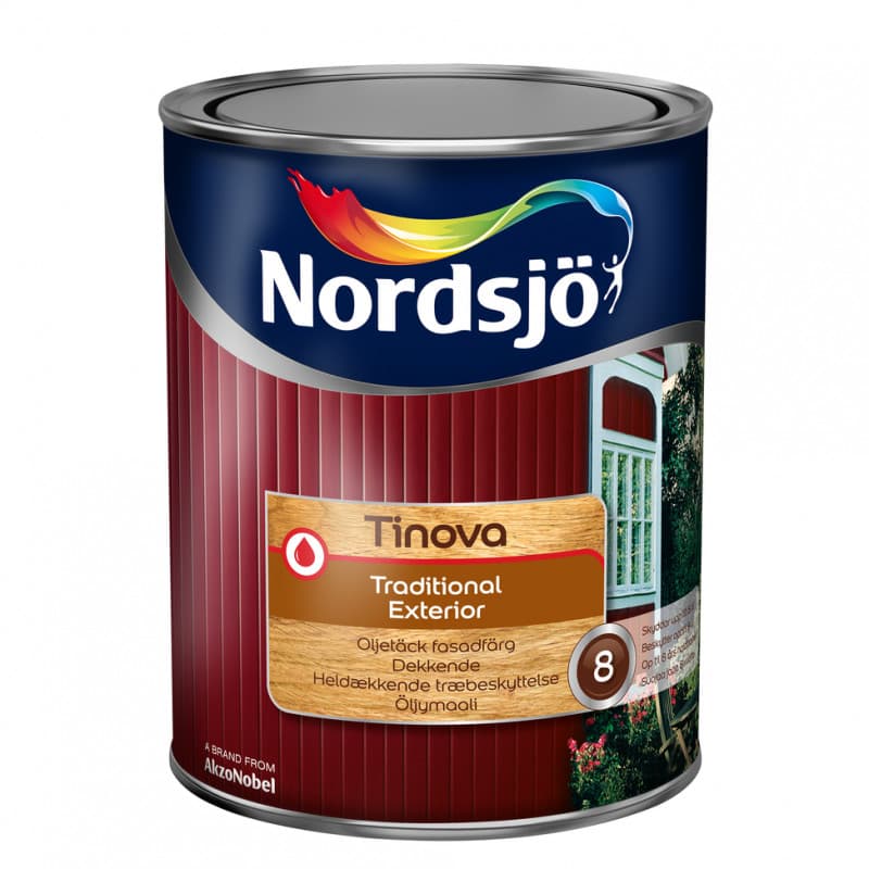 Nordsjø Tinova Traditional Exterior Træbeskyttelse 1 ltr. Silent Orangeri J0.10.40 - Oliebaseret træbeskyttelse