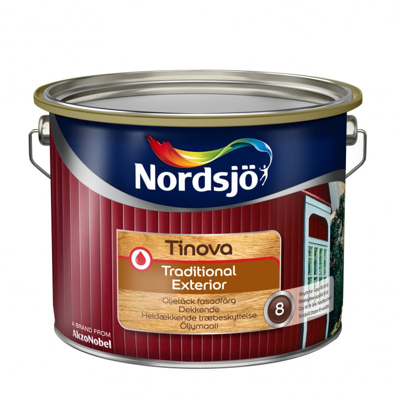 Nordsjø Tinova Traditional Exterior Træbeskyttelse 10 ltr. 337 Nordic Classic Black (Sort) - Oliebaseret træbeskyttelse