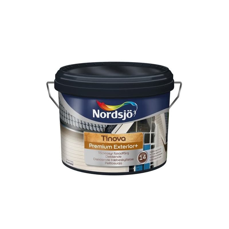 Nordsjø Tinova Premium Exterior+ Træbeskyttelse 10 ltr. 337 Nordic Classic Black (Sort) - Vandbaseret træbeskyttelse