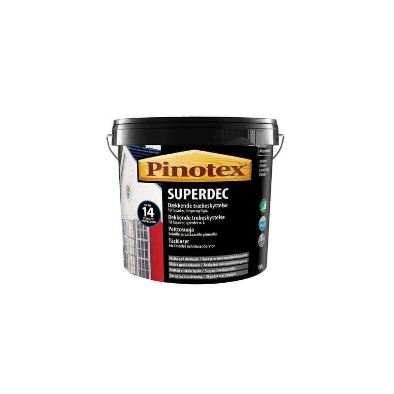 Pinotex Superdec Standard Farver Træbeskyttelse 10 ltr. 337 Nordic Classic Black (Sort) - Vandbaseret træbeskyttelse