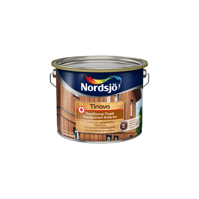 Nordsjø Tinova Traditional Tixett Transparent Exterior Træbeskyttelse 5 ltr. - Udendørsmaling