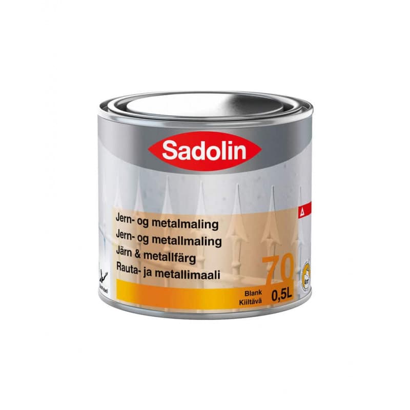 Sadolin Jern og Metalmaling sort gl. 70 0,5 ltr. - Metalmaling