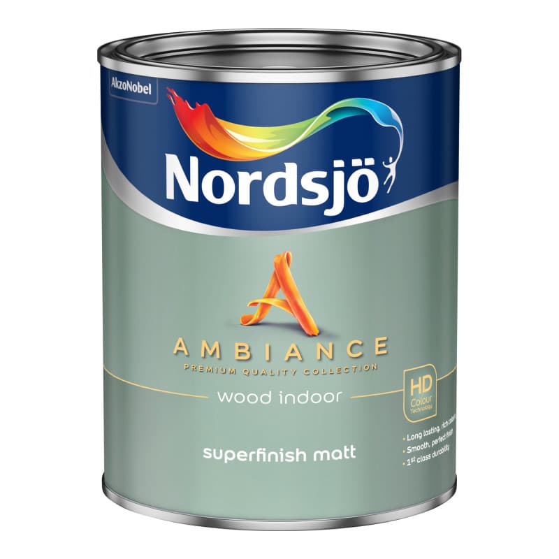 Nordsjø Ambiance Superfinish Matt Træmaling 1 ltr. Standard hvid (Base White) - Træmaling & metalmaling
