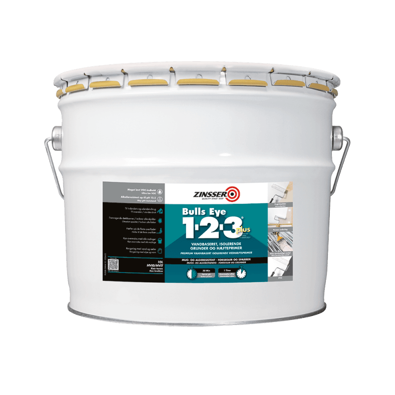 Bulls Eye 1-2-3 Plus 10 ltr. - Grunding træ/metalmaling