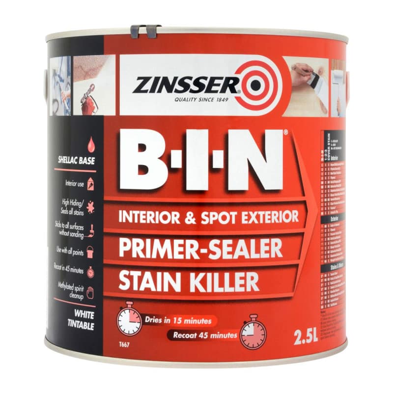 Zinsser Bin Primer 2,5 ltr. - Zinsser Grundmaling