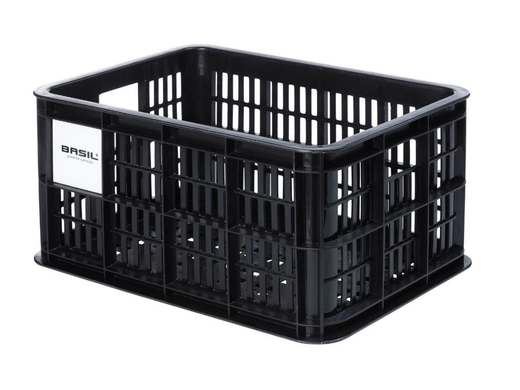 Basil Crate S - Plast kurv til MIK - Til opbevaring eller bagageb�rer - Sort - 95% recycled material