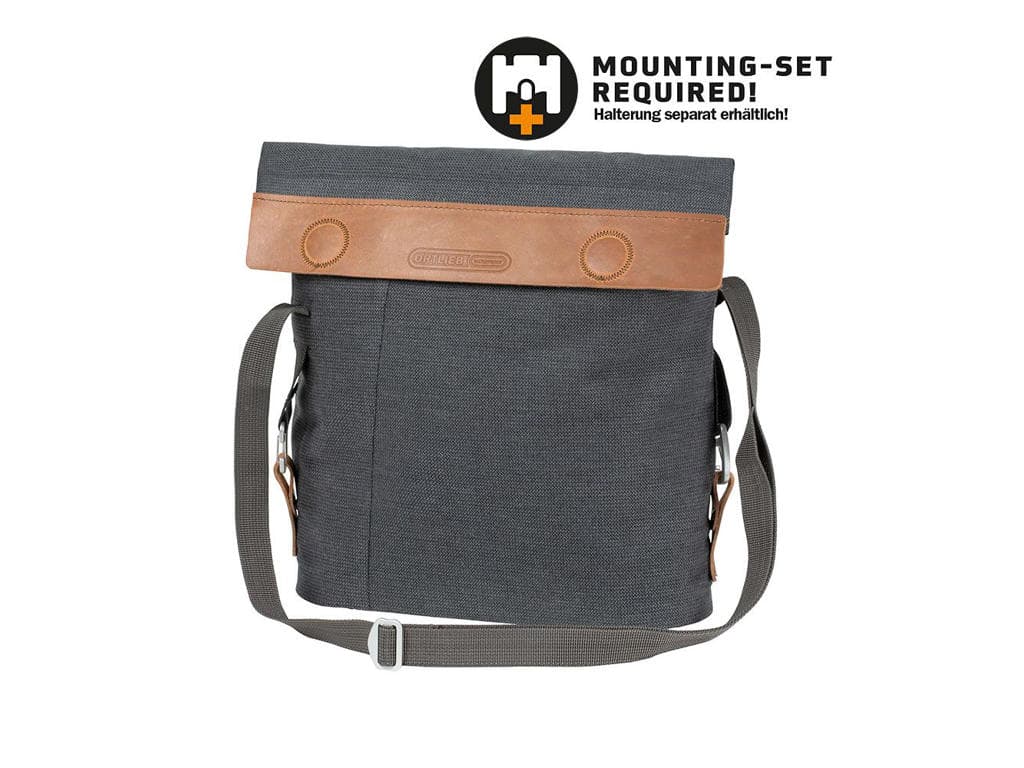 Ortlieb Barista Urban - Skuldertaske - kan monteres p� cyklen - 6 L - Gr�