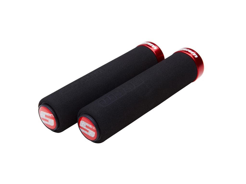 Sram - H�ndtag med lockring - MTB - Foam - Sort/Hvid - R�d klampe