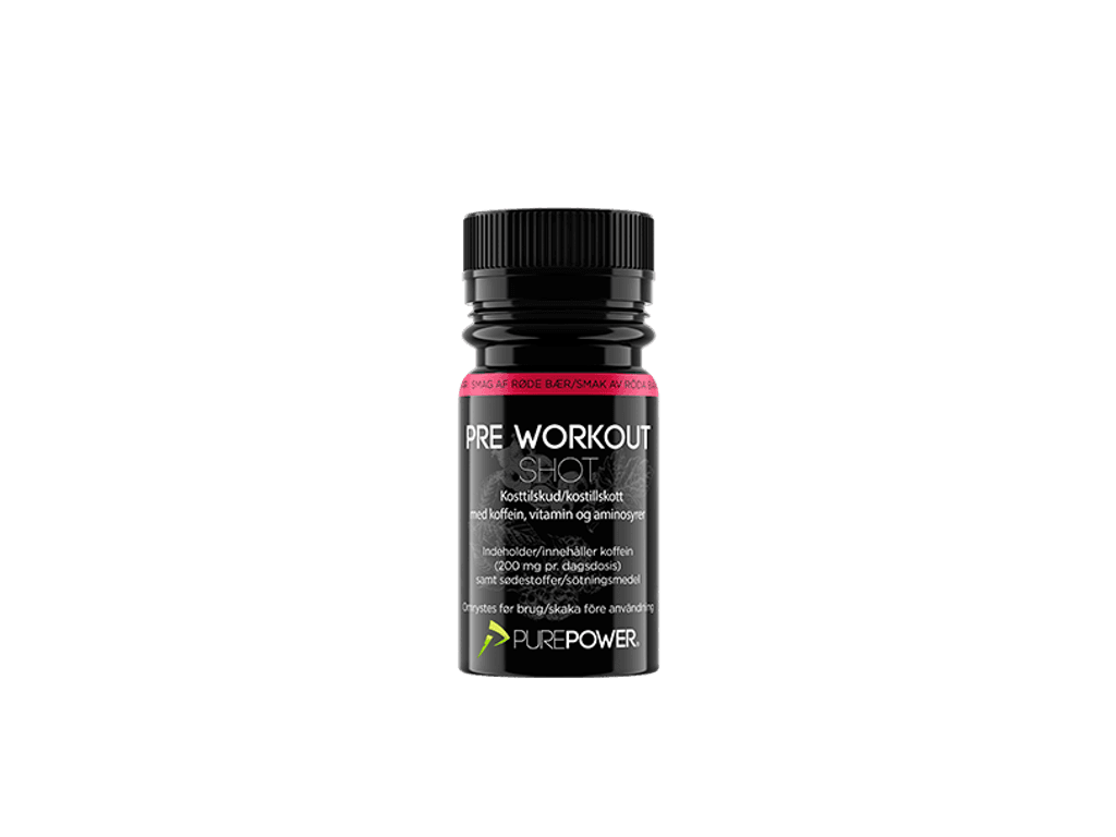 PurePower Pre Workout Shot - Energishot - R�de b�r - 60 ml.