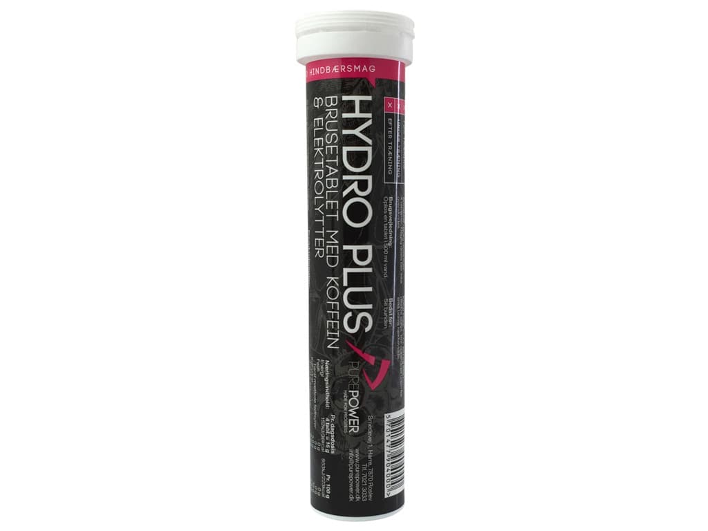 PurePower Hydro Plus - Hindb�r - Koffein tabs - 1x20 stk