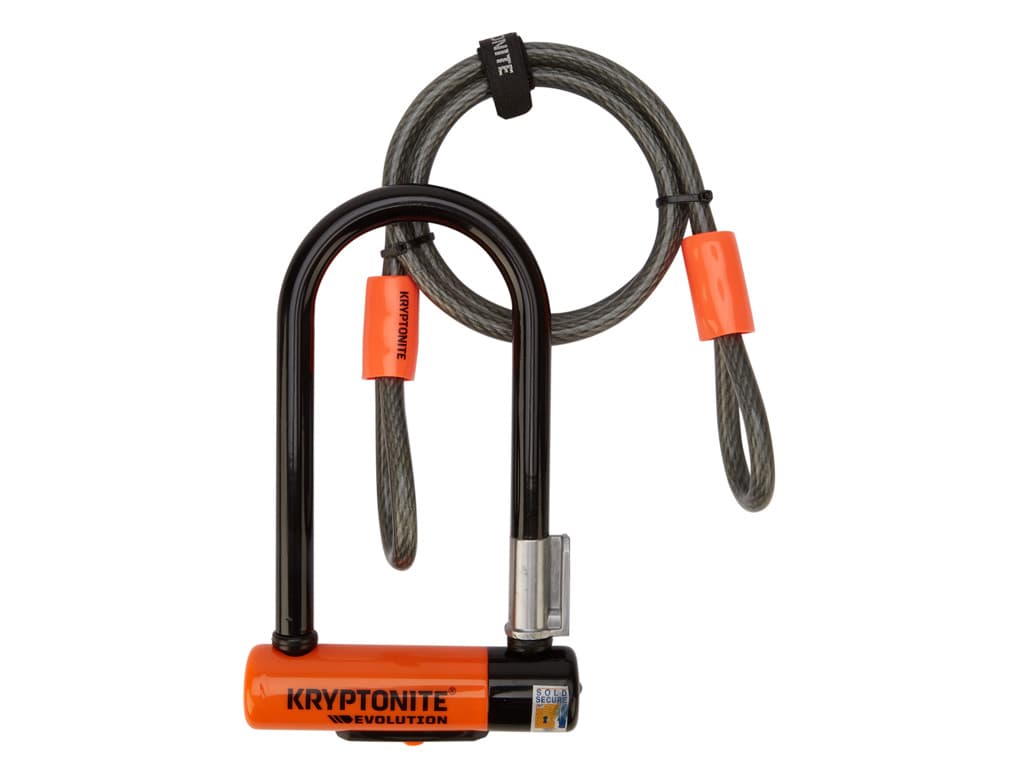 Kryptonite b�jlel�s Evolution Mini 7 med wire til ekstra sikring