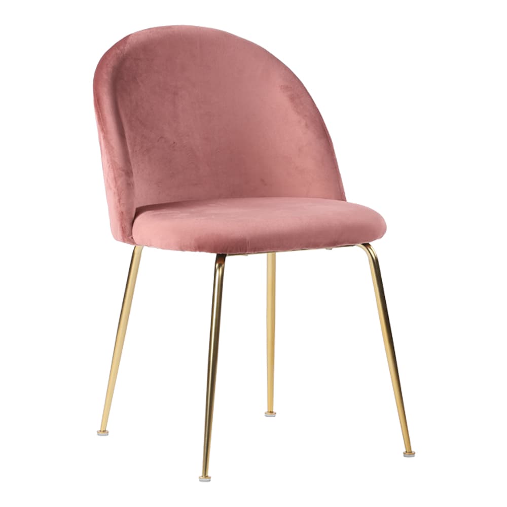 HOUSE NORDIC Geneve matbordsstol - rosa / mässing velour / stål