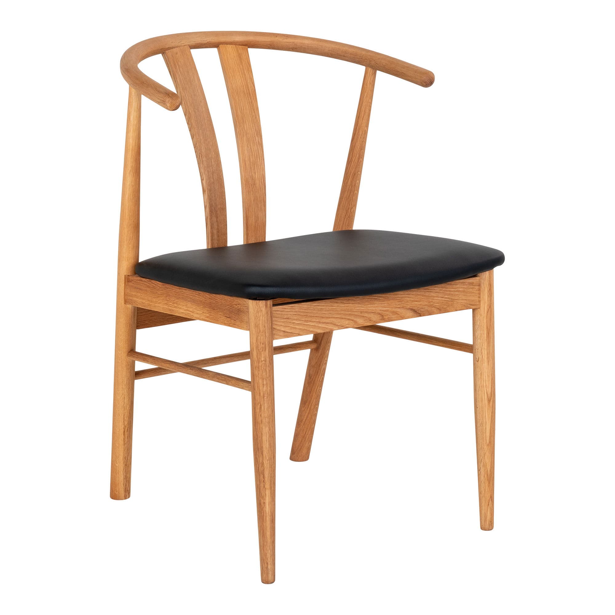 HOUSE NORDIC Matstol, ek med PU-sits, natur/svart