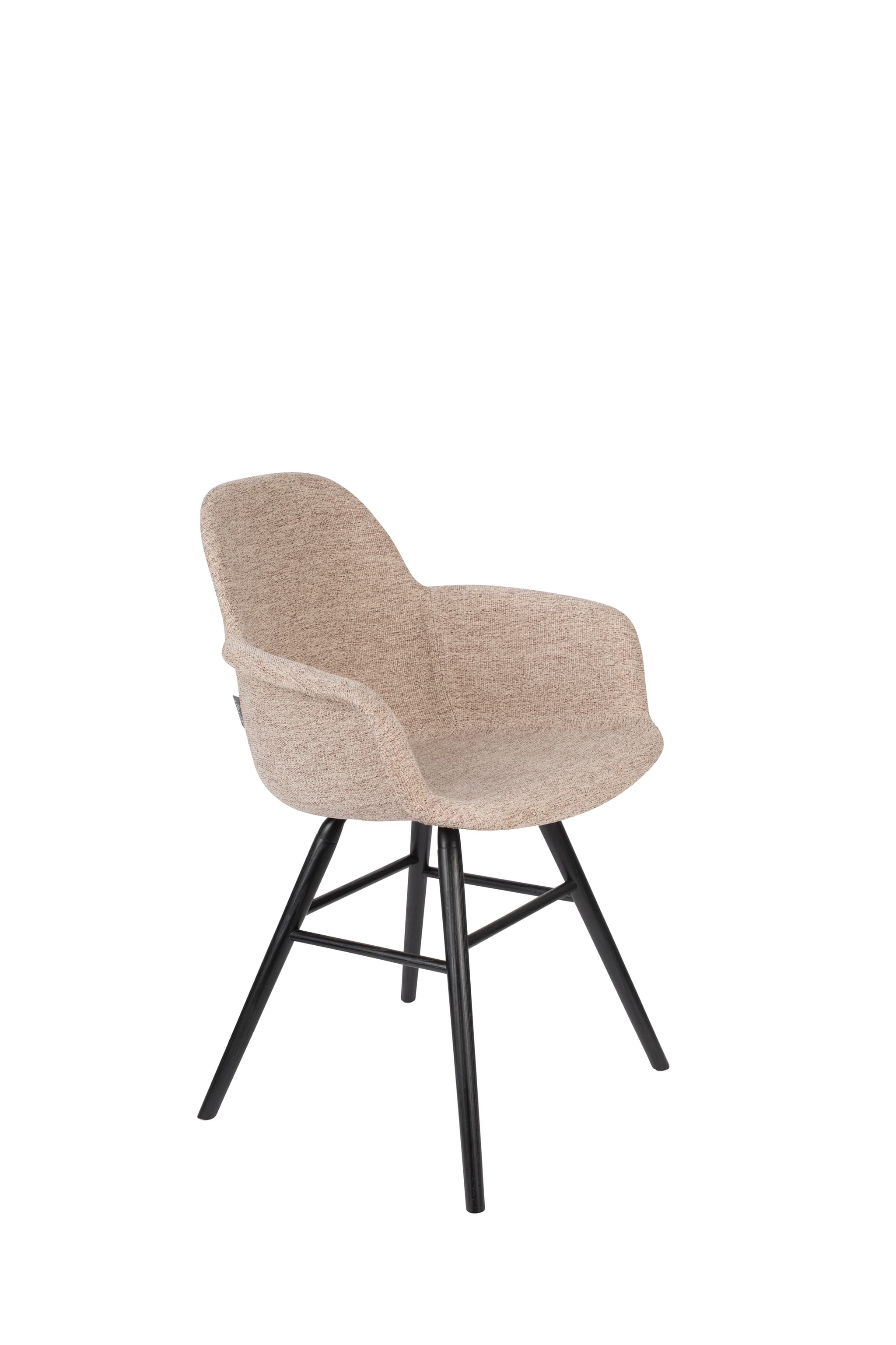 ZUIVER Albert Kuip Mjuk fåtölj, med armstöd - beige polyester och svart ask
