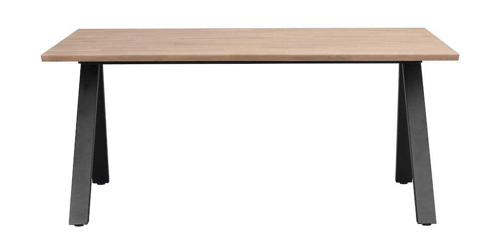 ROWICO Carradale matbord, med utdrag - naturlig ek och svart metall (170x100)