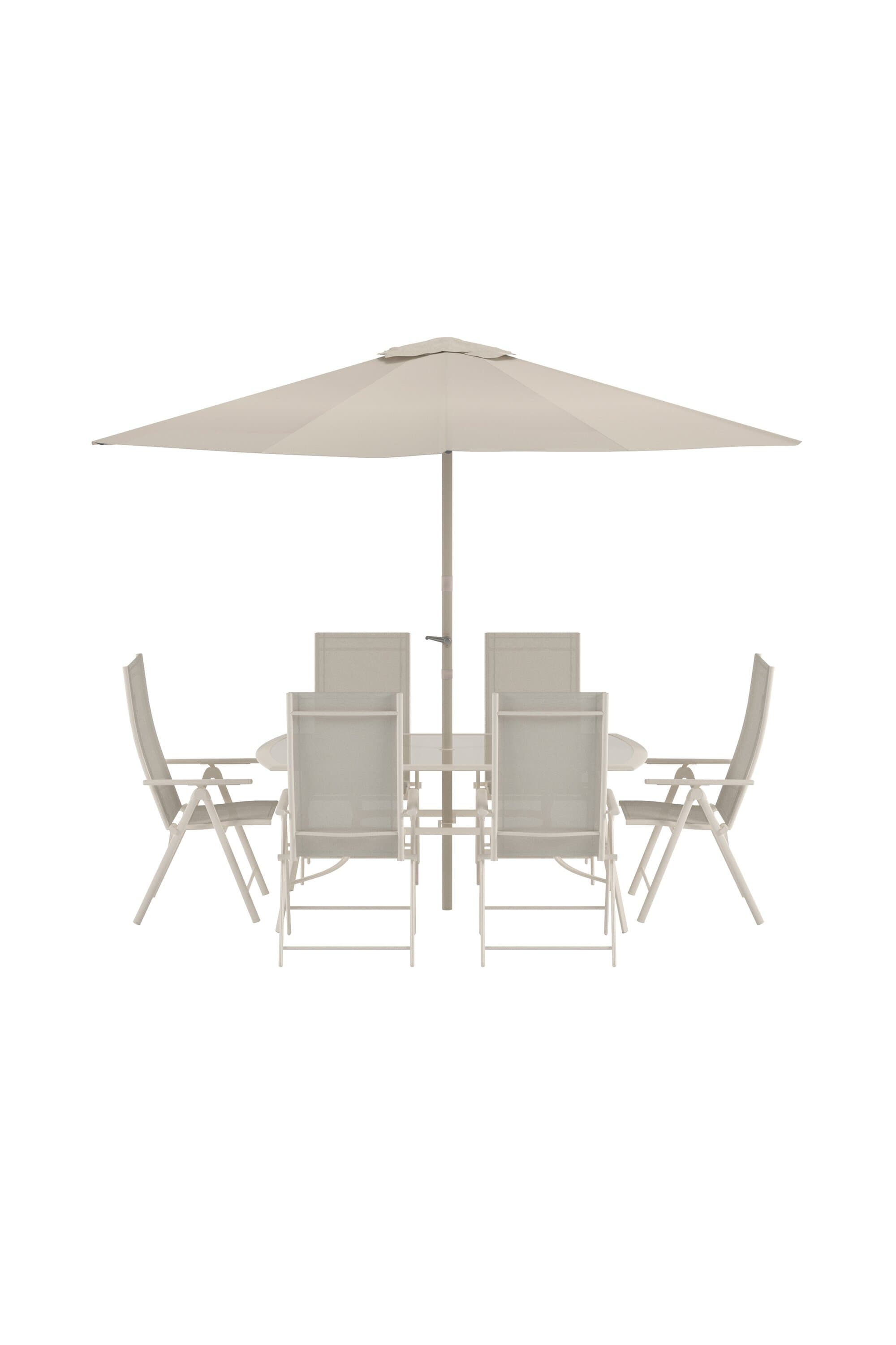 VENTURE HOME Brekki matgrupp inkl. paraply - Beige / Beige