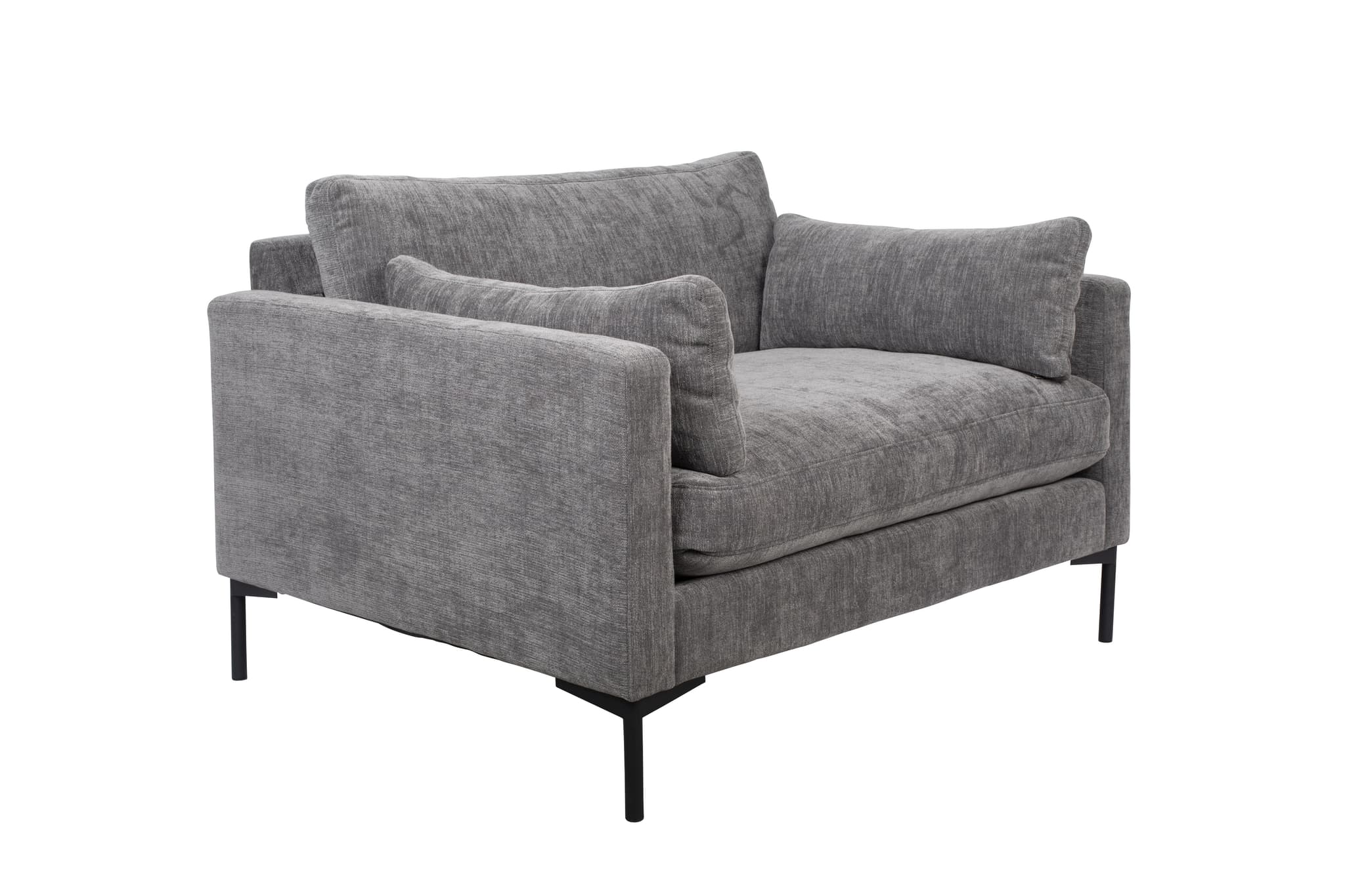 ZUIVER Summer Love Seat, med armstöd - antracitgrå polyester och stål