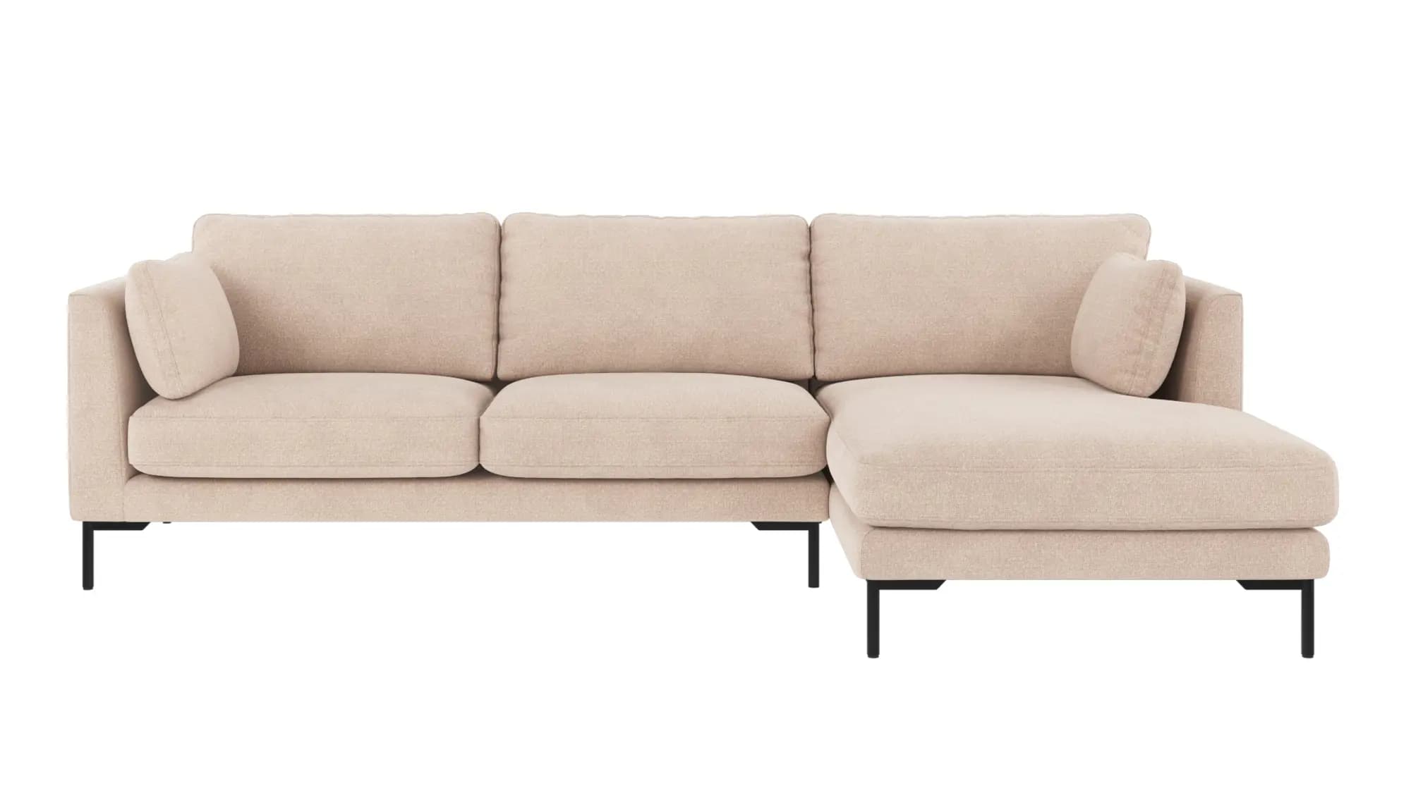 ROWICO Corwin soffa 3,5 sits schäslong R ljusbeige tyg Rita #1 (c2)