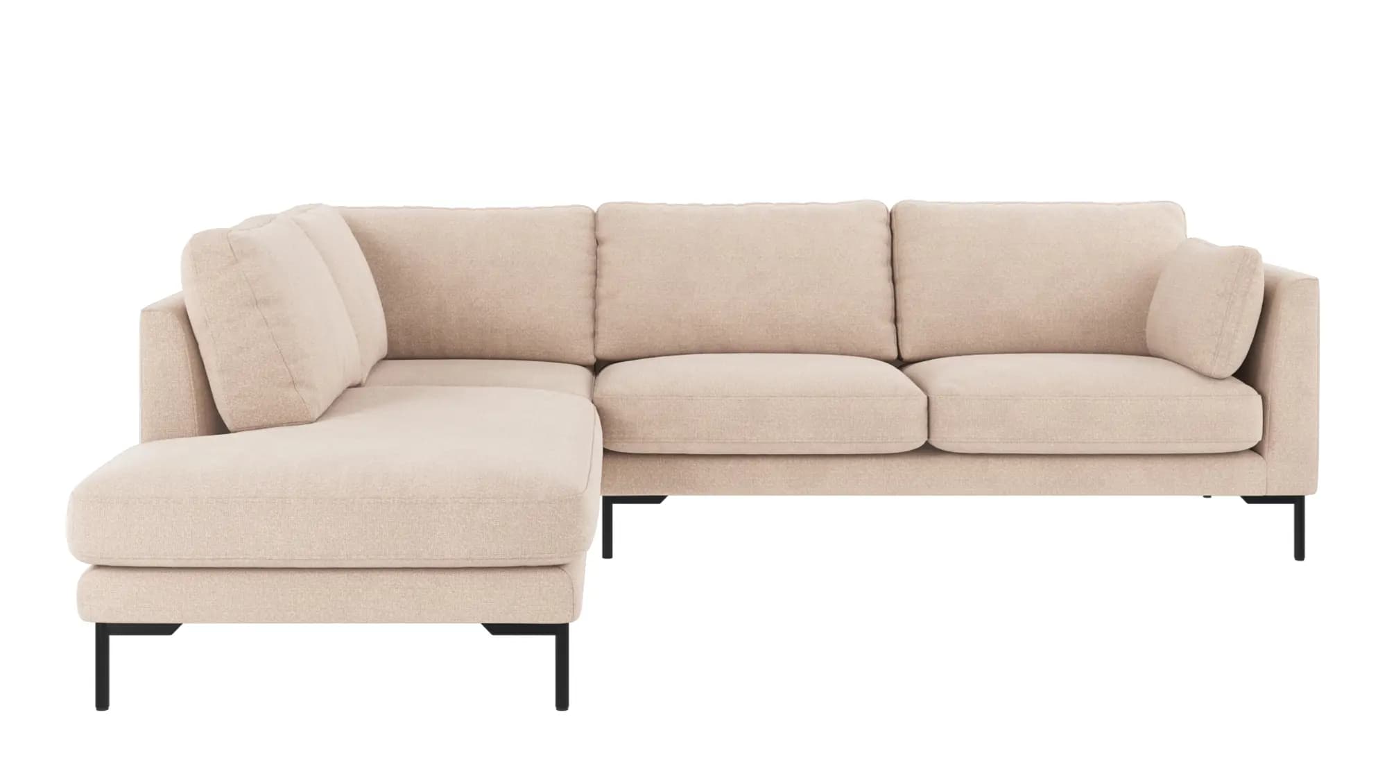 ROWICO Corwin hörnsoffa 2,5+2,5-sits öppen ände L ljusbeige tyg Rita #1 (c2)