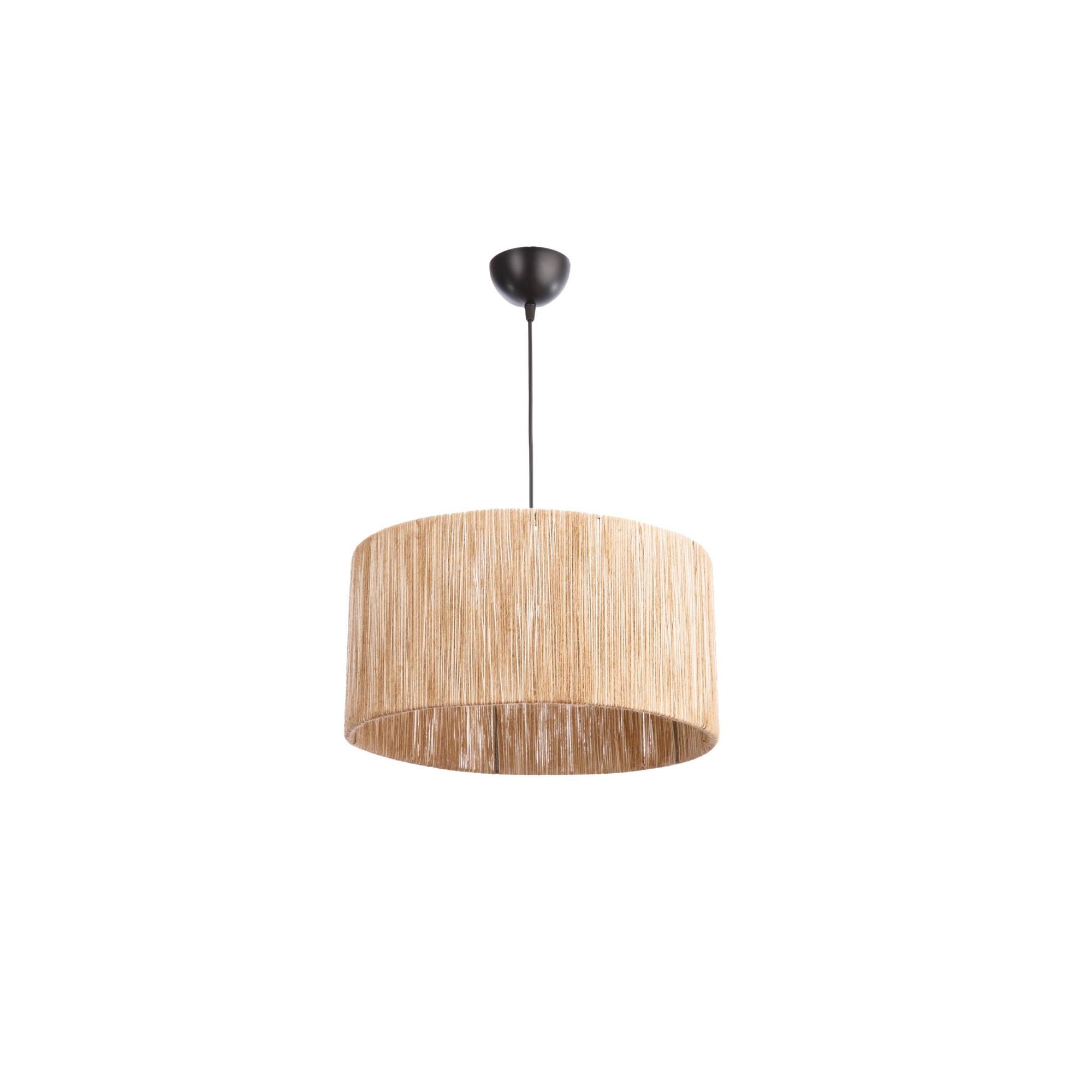 LUMI Taklampa Cane, justerbar höjd - naturlig jute och metall