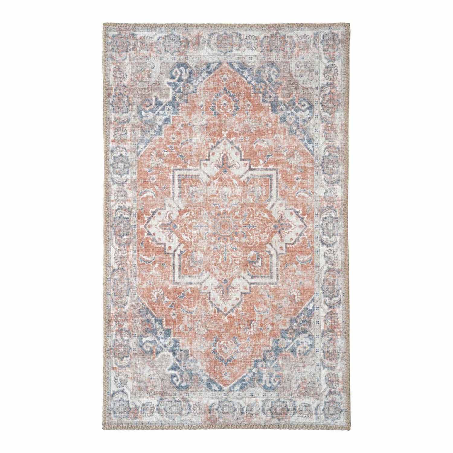HOUSE NORDIC Havanna dörrmatta, rektangulär - orange och blå chenillepolyester (50x80)