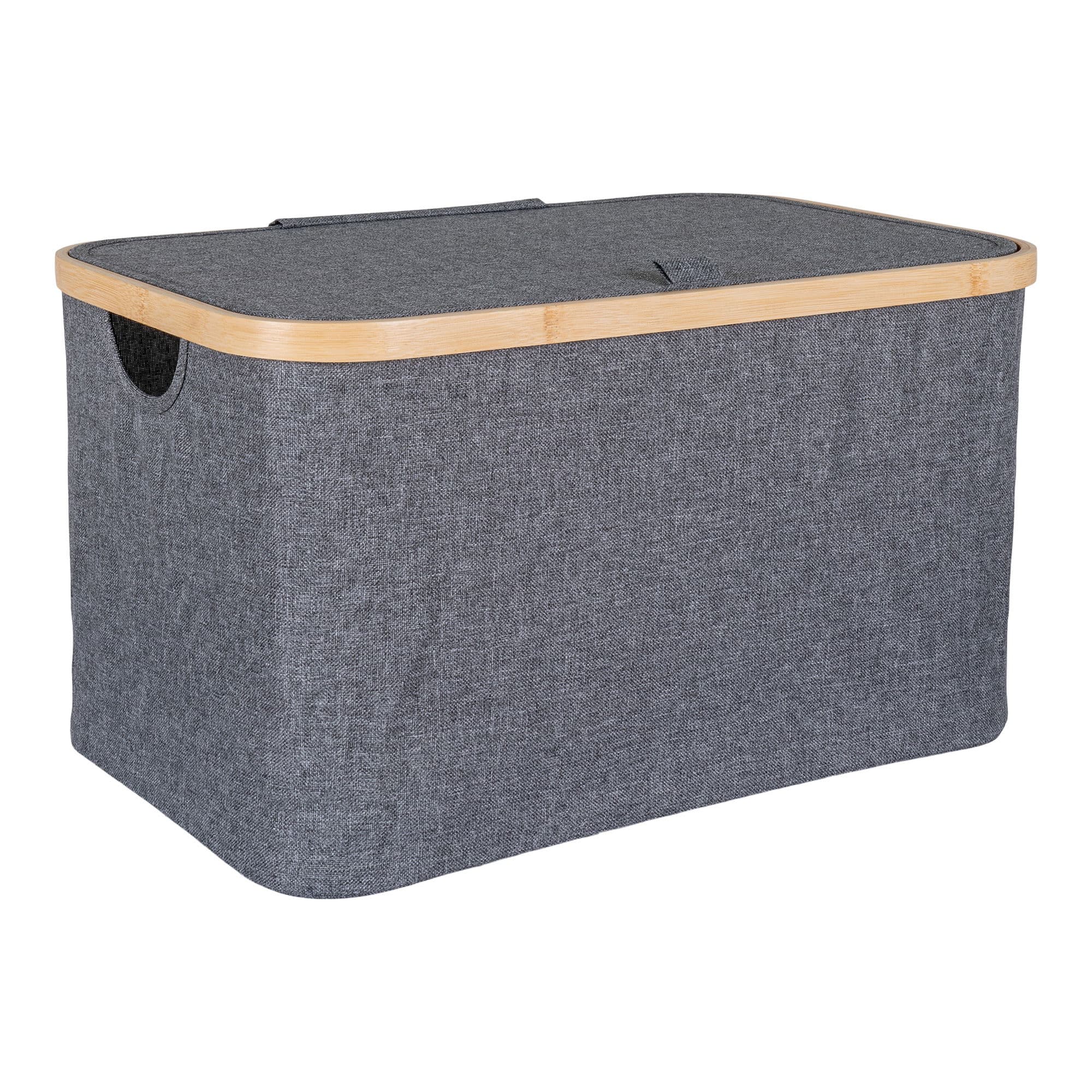 HOUSE NORDIC Noto Basket - Korg, bambu/tyg, mörkgrå, 30x45x25 cm