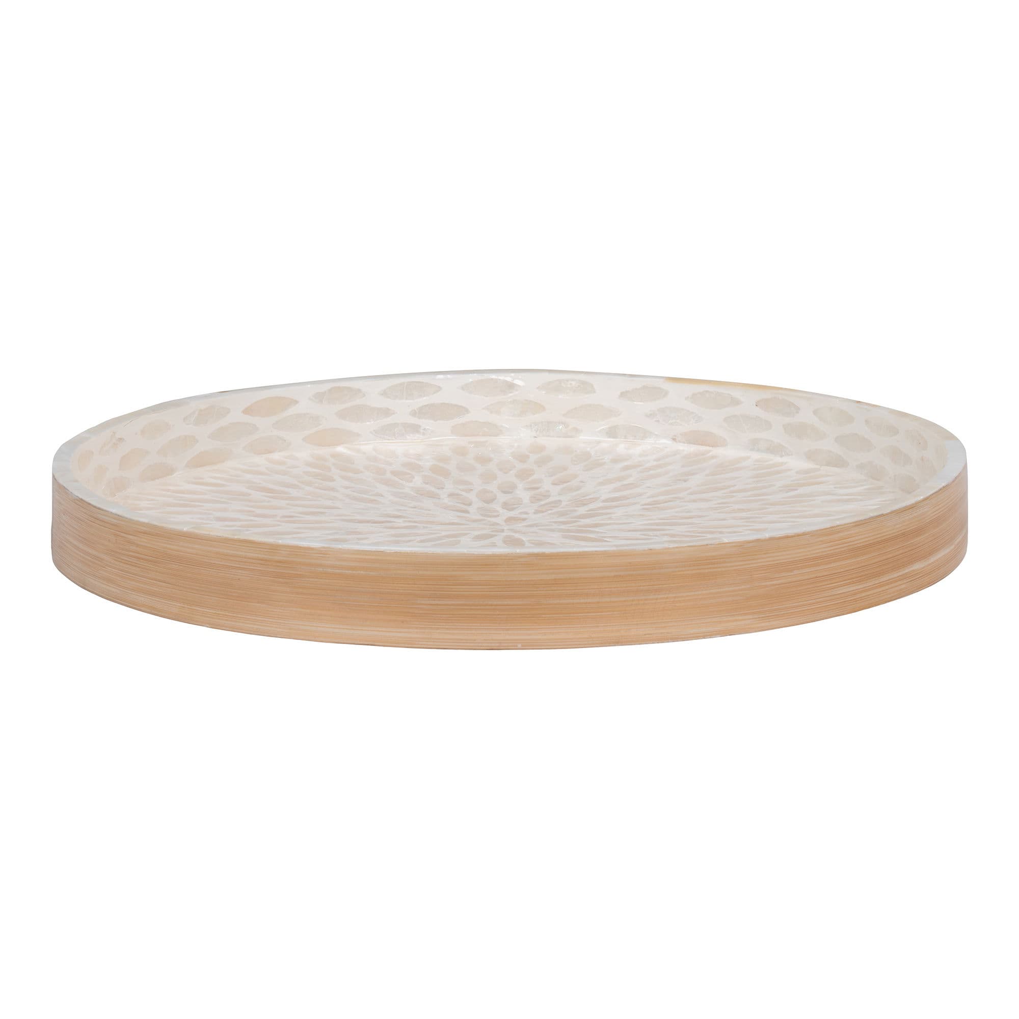 HOUSE NORDIC bricka, bambu/capiz, beige, 40x40x3,5 cm