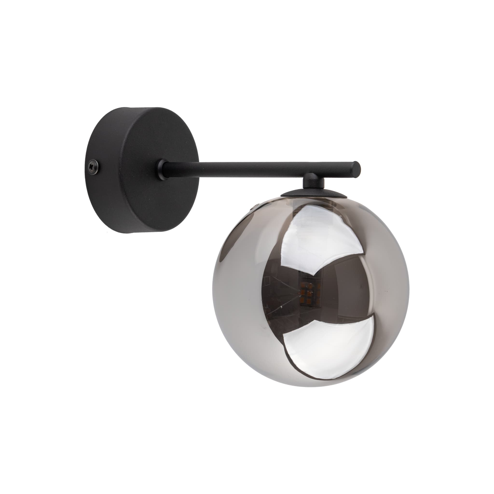 TK Ester vägglampa - svart glas och metall