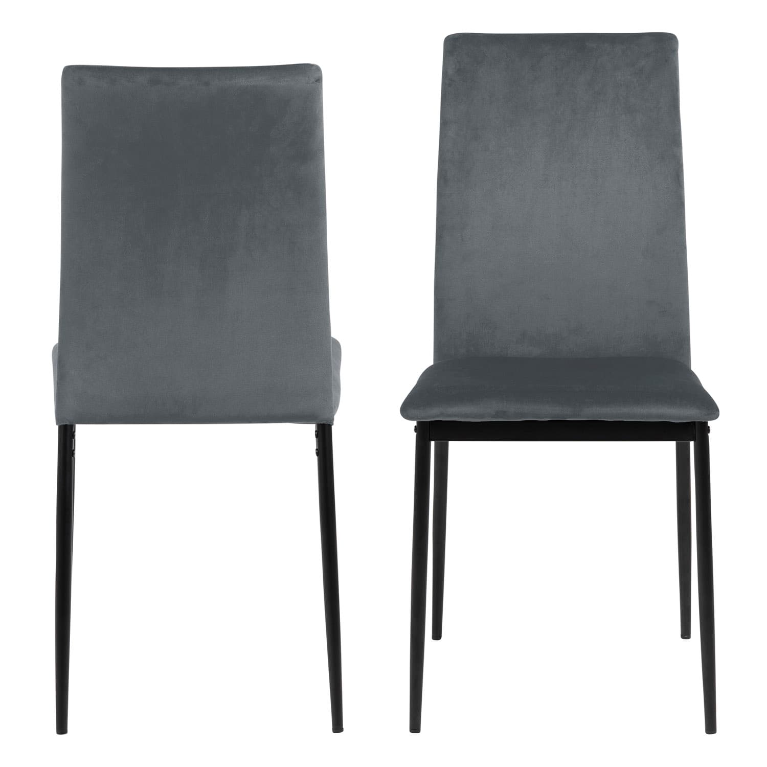 ACT NORDIC Demina matbordsstol - mörkgrå polyester och svart metall