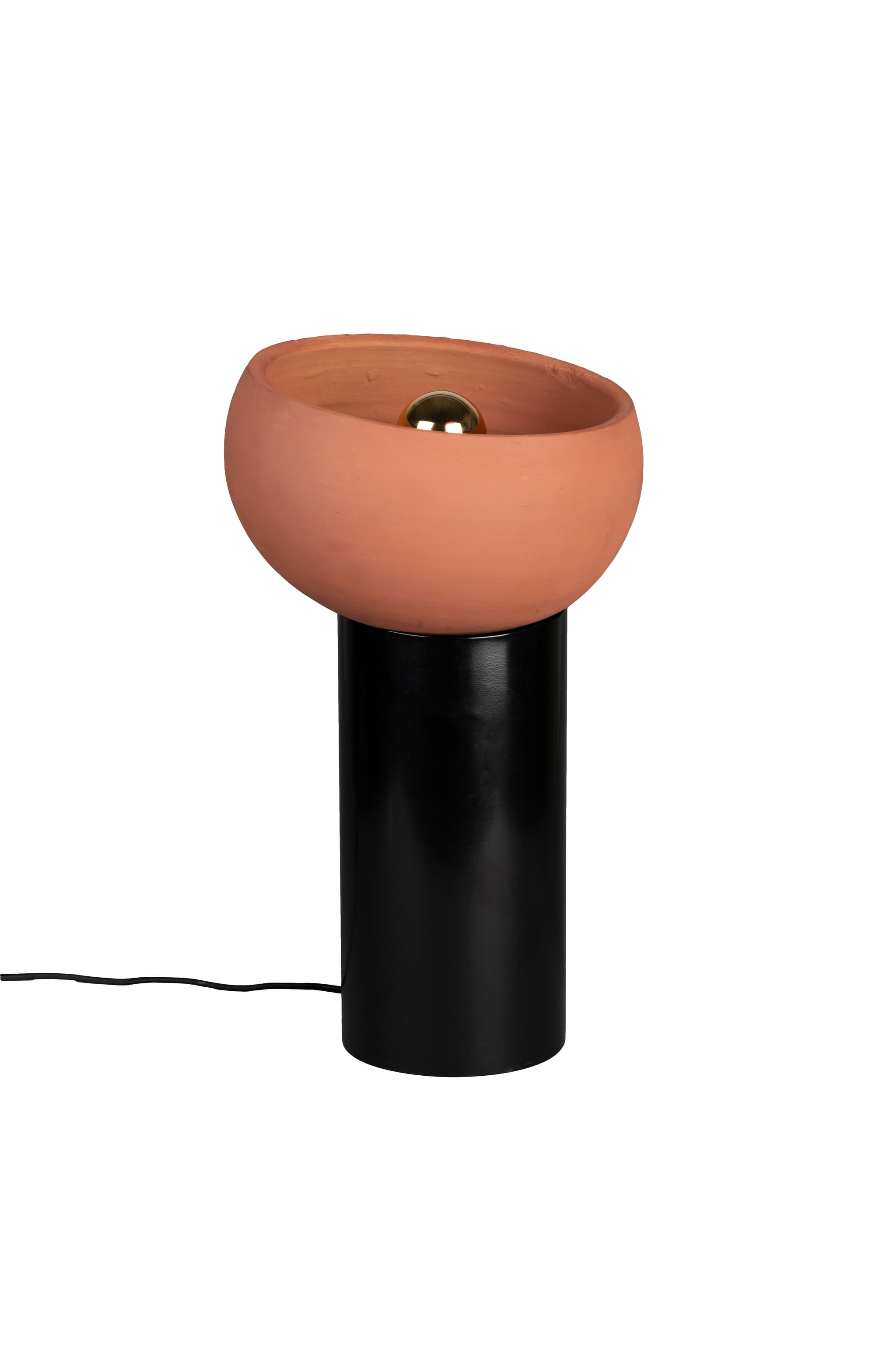 DUTCHBONE Zahra bordslampa M - terra terrakotta och svart metall
